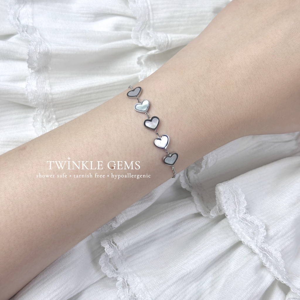 Cherie Hearts Mother of Pearl Bracelet