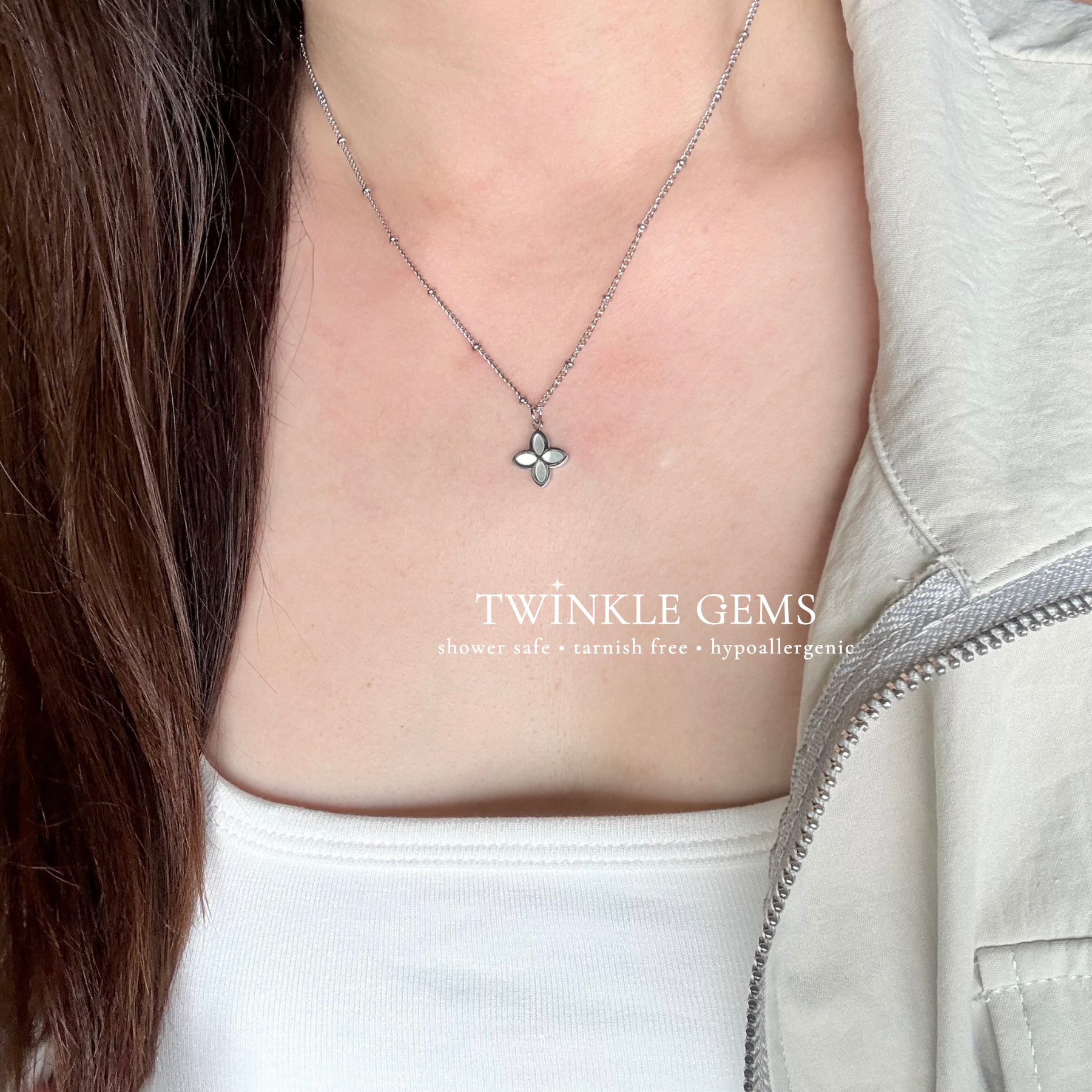 Radiant Petal Mother of Pearl Necklace