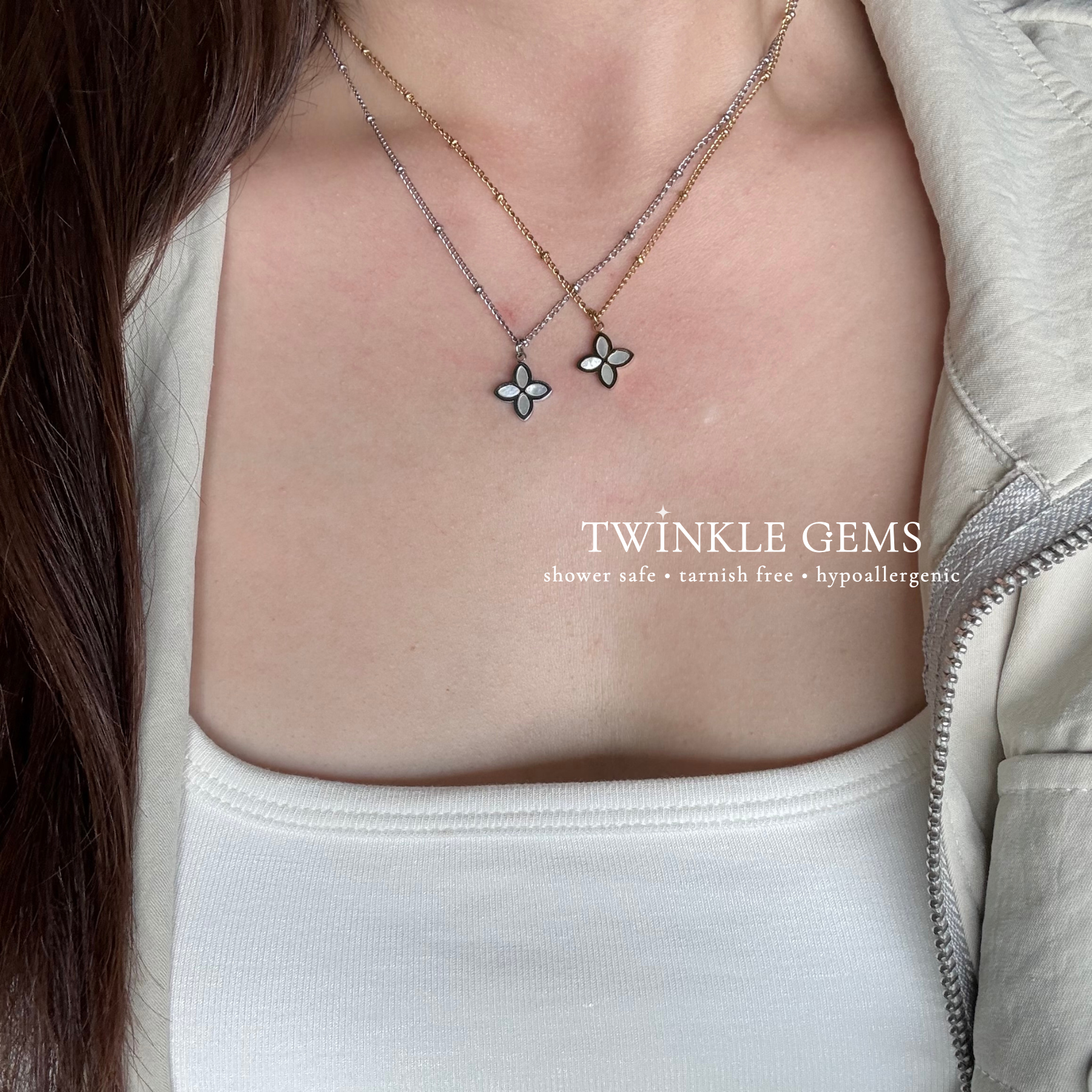 Radiant Petal Mother of Pearl Necklace