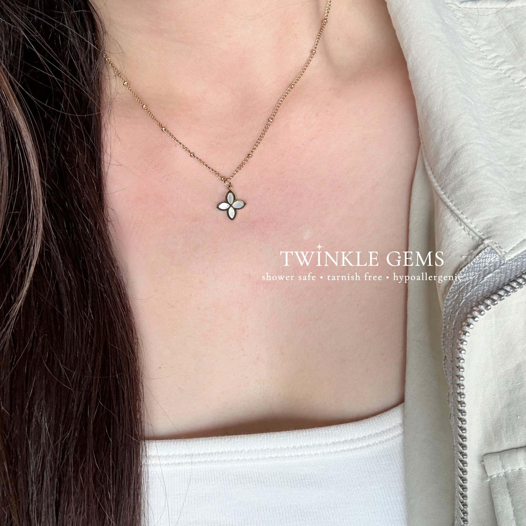 Radiant Petal Mother of Pearl Necklace