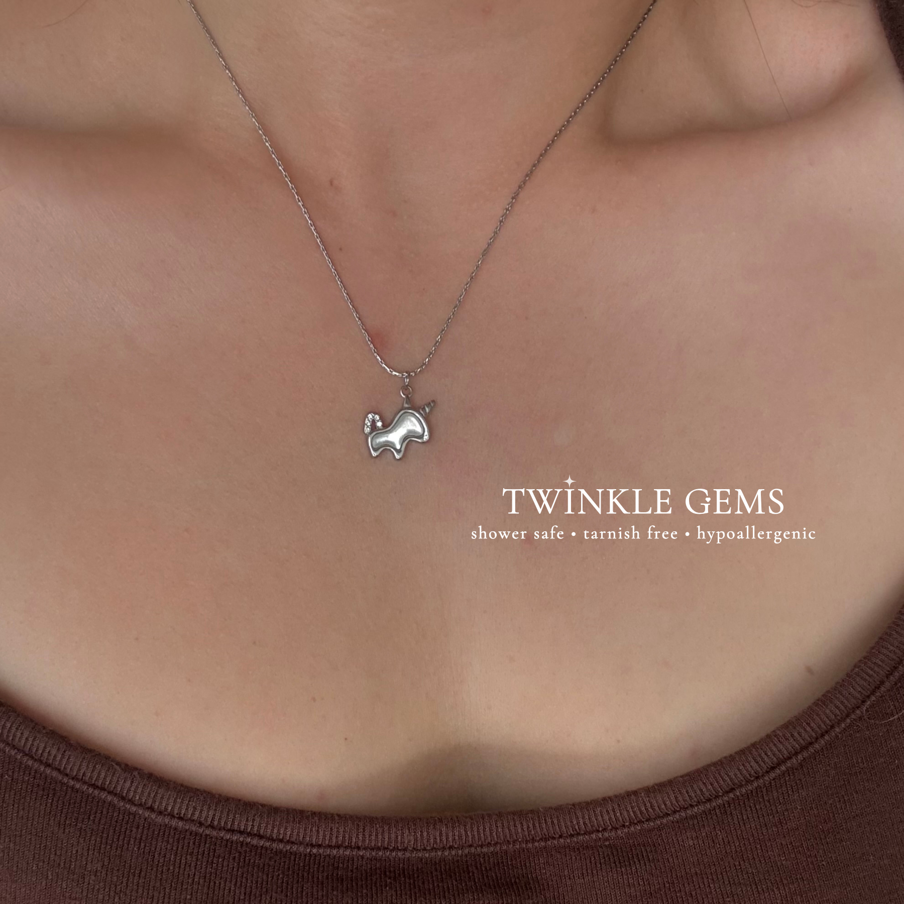 Starlight Guardian White Conch Unicorn Necklace