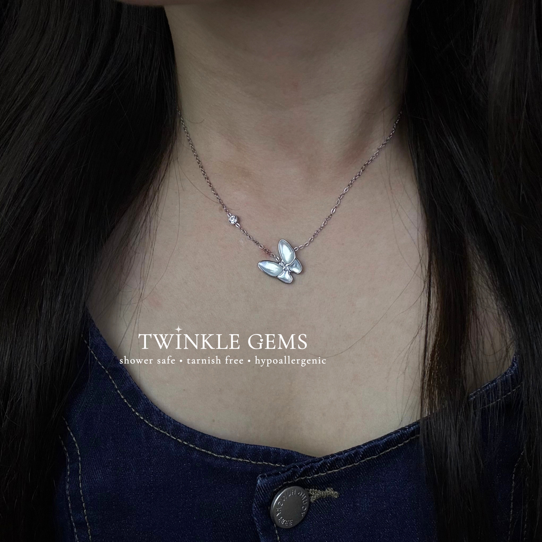 Glacé Butterfly White Conch Necklace