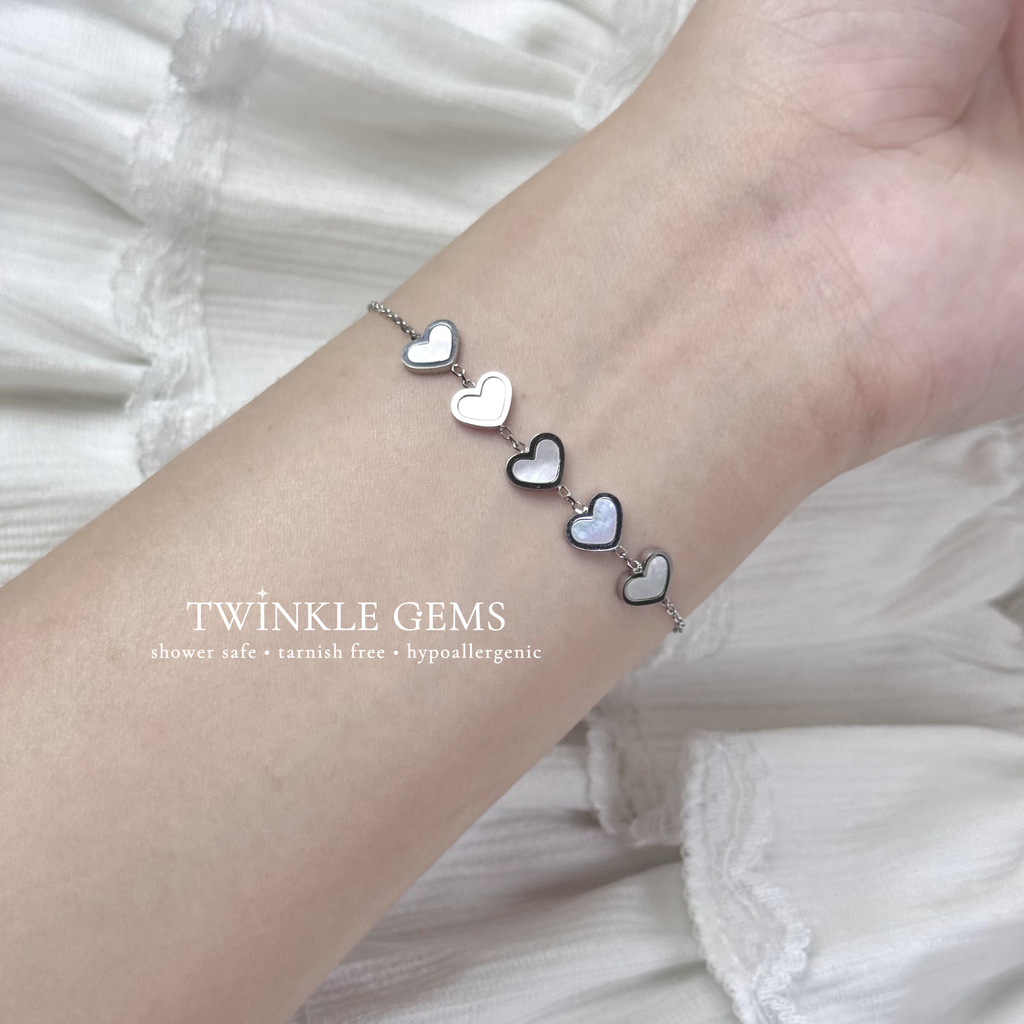 Cherie Hearts Mother of Pearl Bracelet