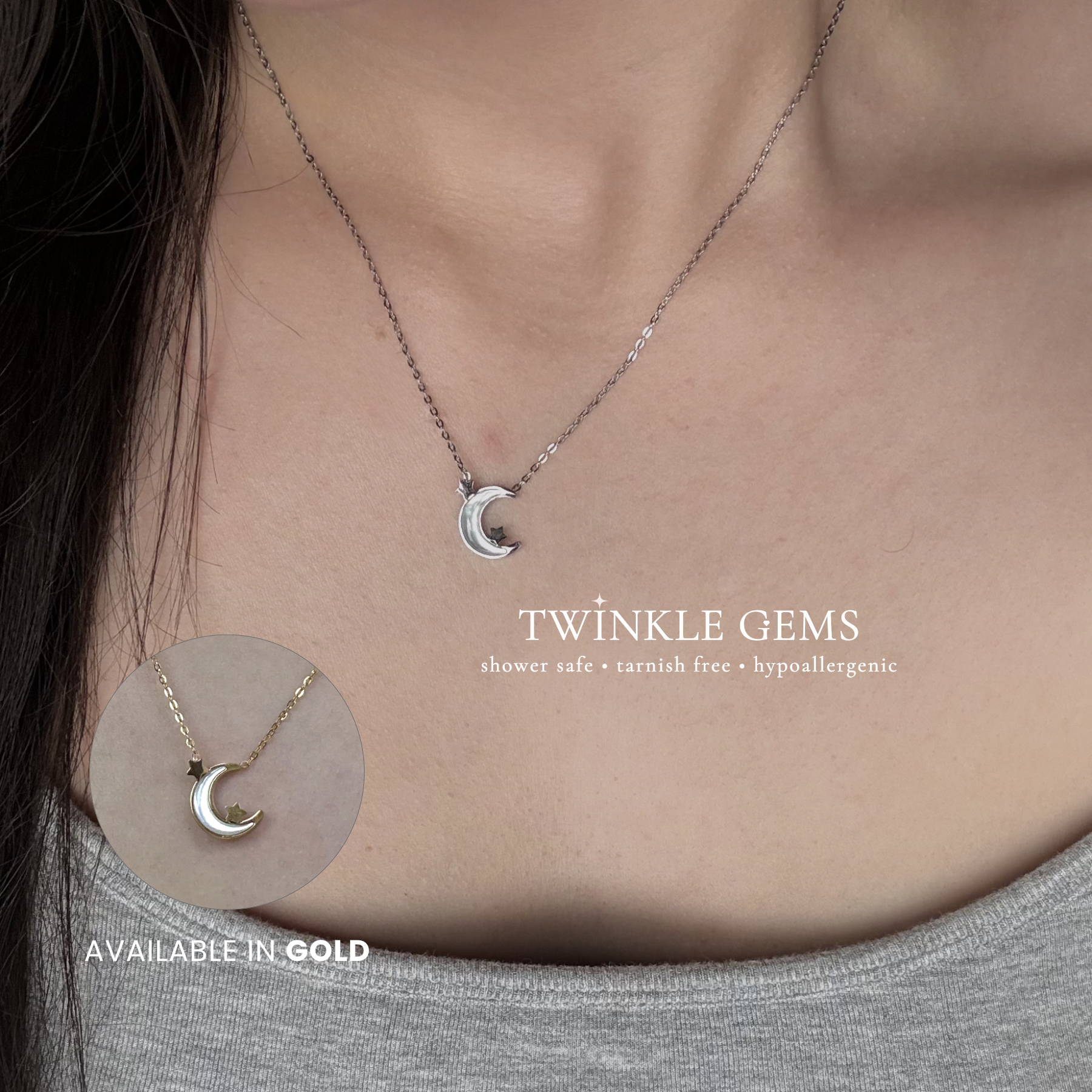 Lunara Moon White Conch Necklace