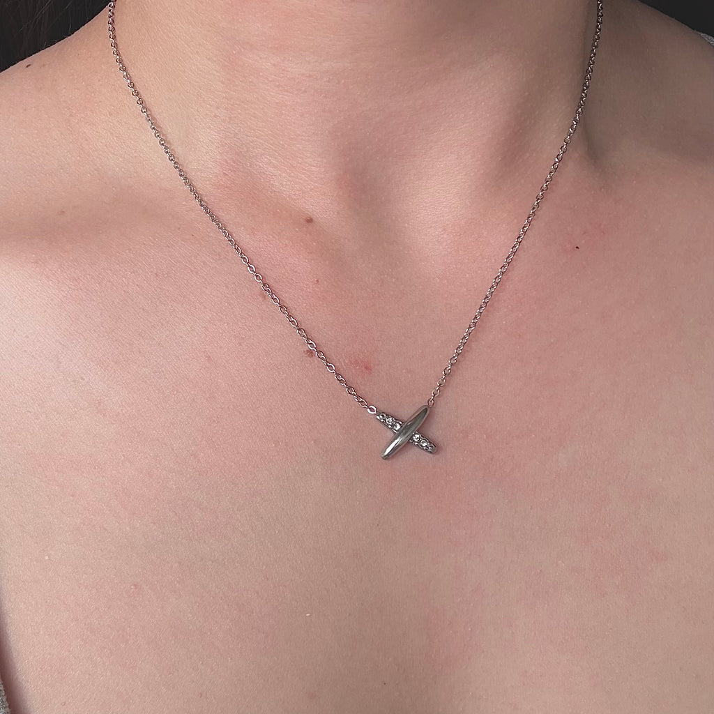 XOXO Charm Cross Necklace