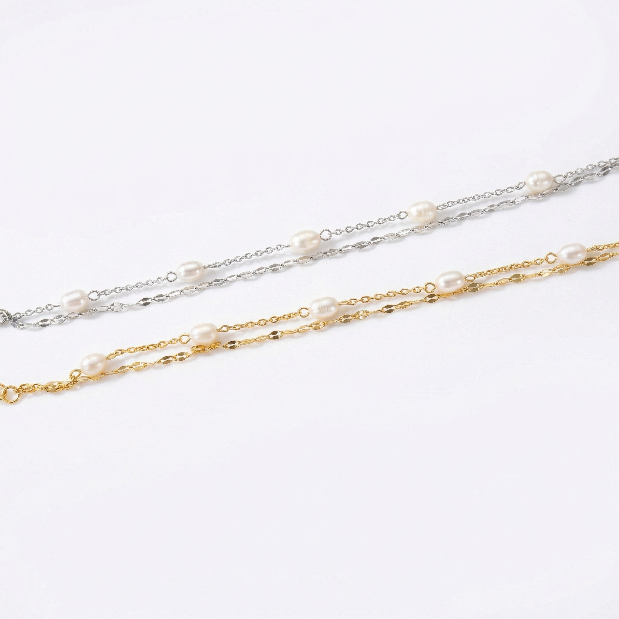 Starlight Fresh Water Pearl Double Chain Bracelet