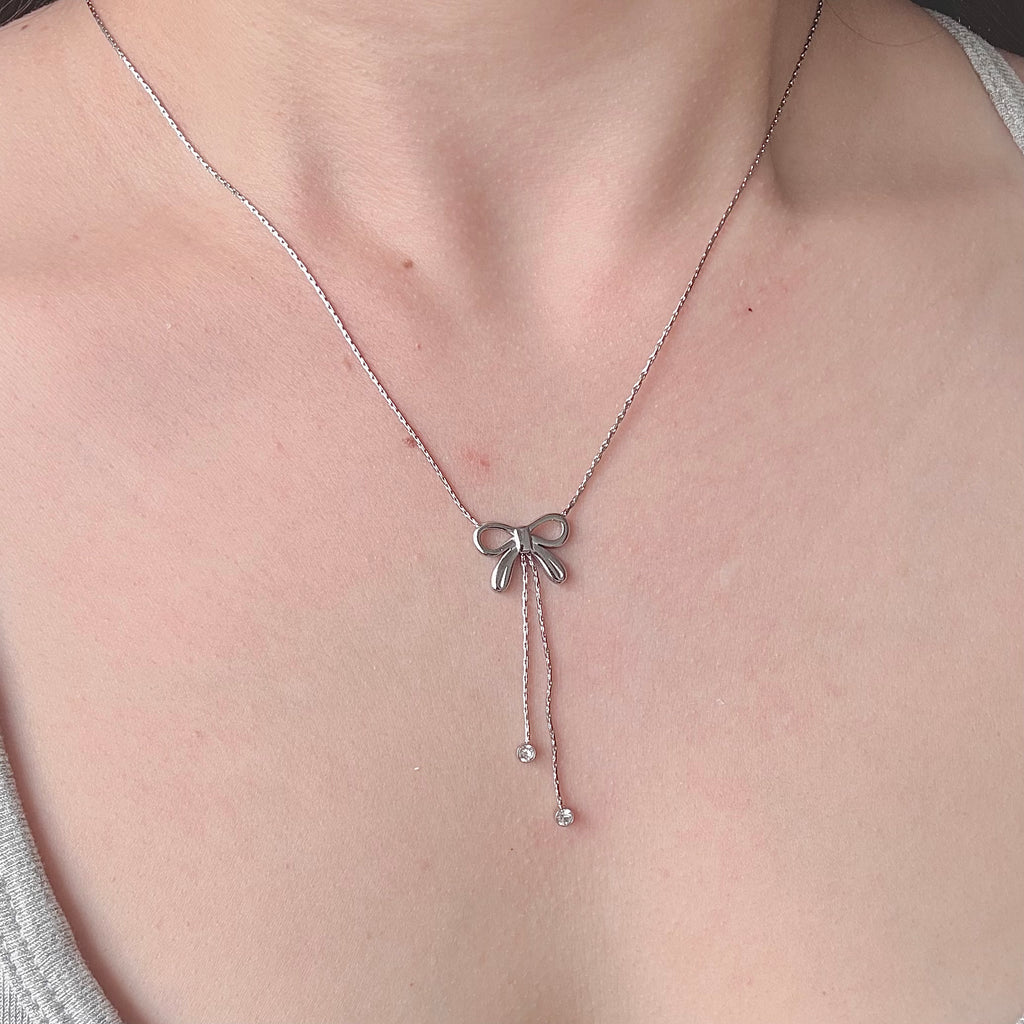 Reila Ribbon Y Chain Necklace