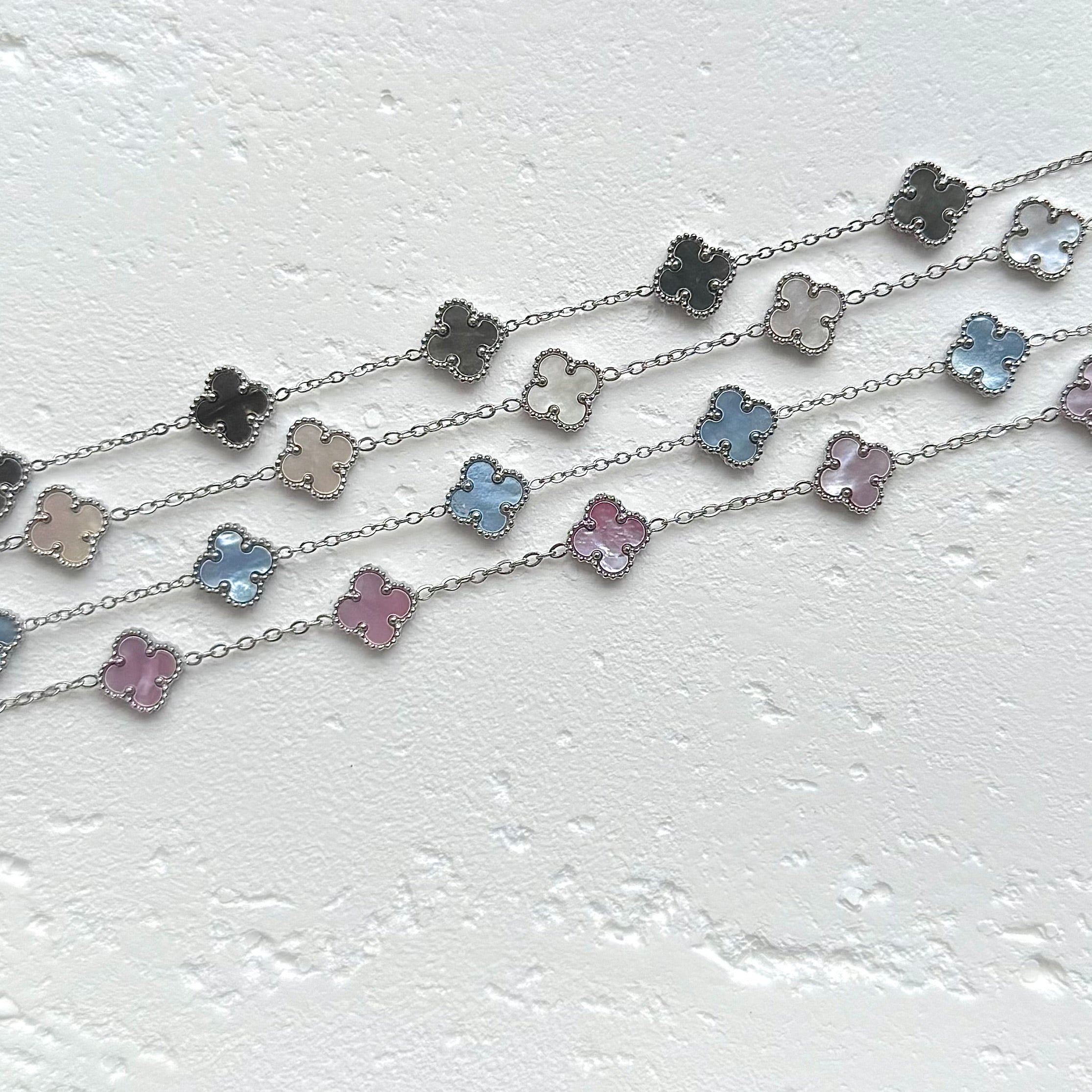 Folia Clover Mother of Pearl Bracelet (Silver)