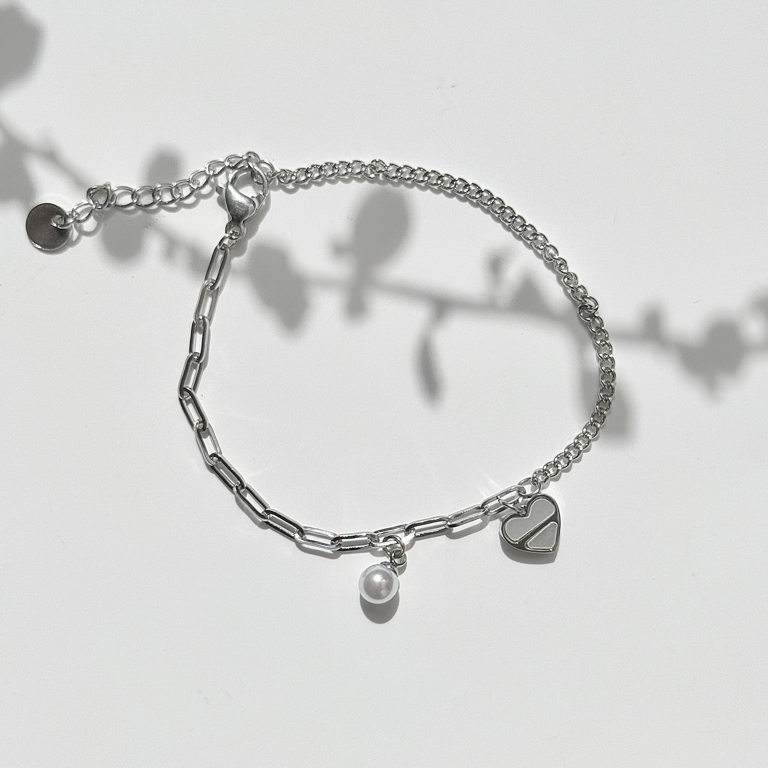 Half & Heart Mother of Pearl Bracelet