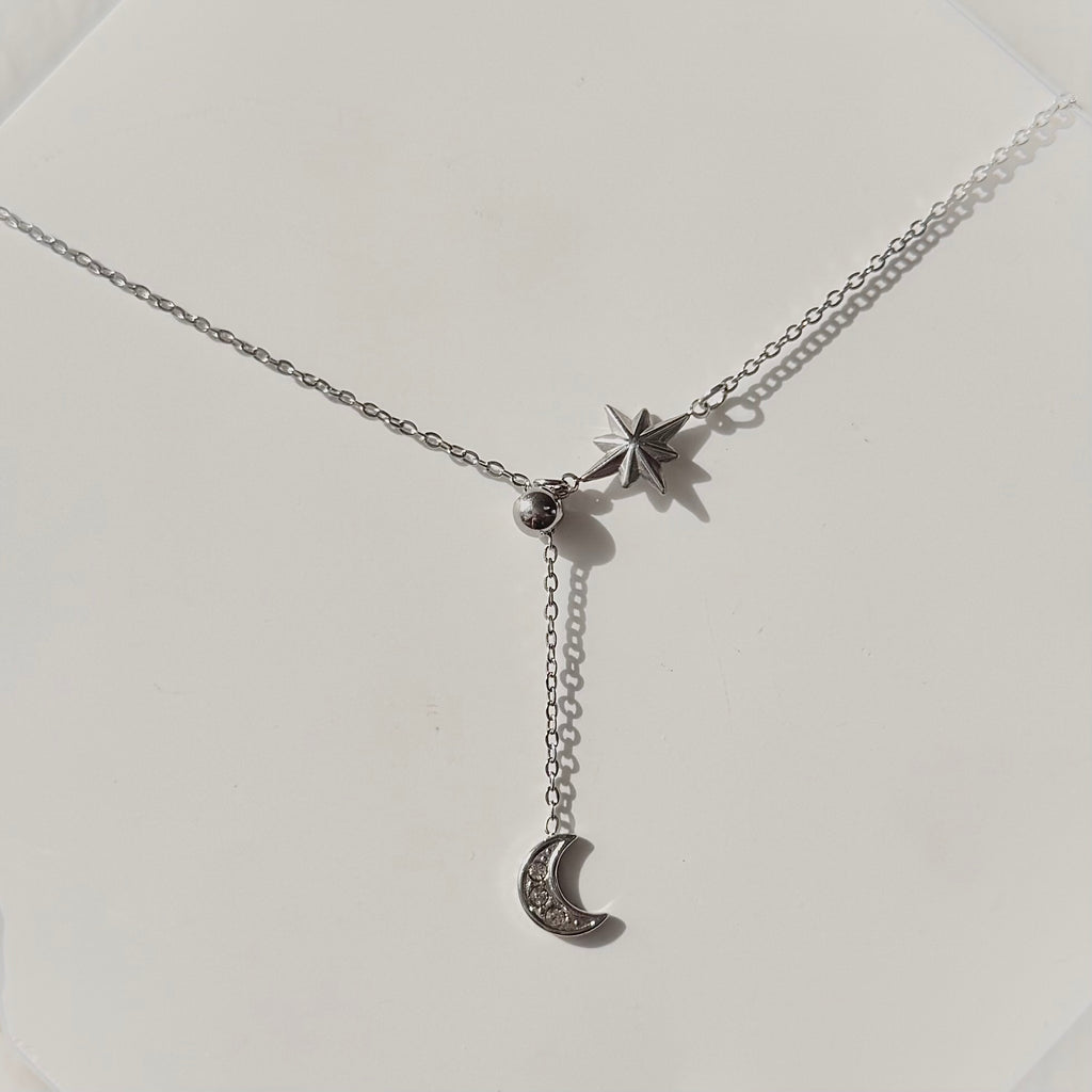 Eclipse Star & Moon Y Chain Necklace