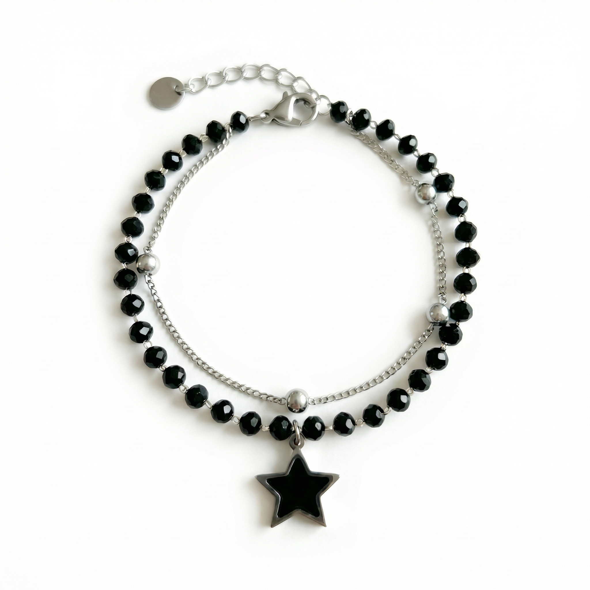 Midnight Star Beaded Chain Bracelet