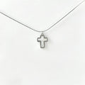 Halo Cross White Conch Necklace